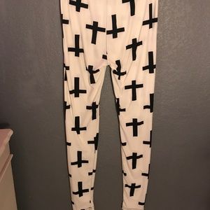 White Cross Leggings